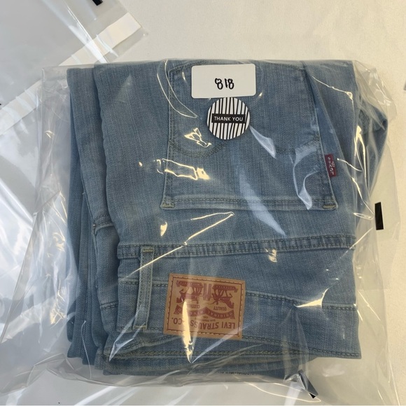 Levis 314 Shaping Straight Light Wash 31W/32L Stretchy Denim Jeans High Rise 70s - Picture 12 of 15